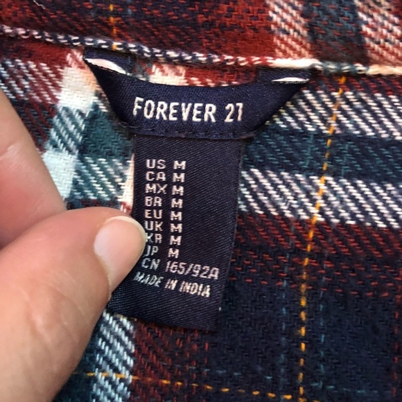 NWOT Forever 21 Plaid Button-down - Picture 3 of 4